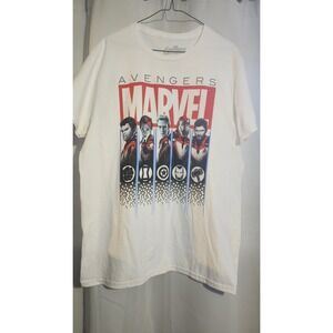 Marvel Avengers White Graphic ‎ Mens Tshirt Size Large